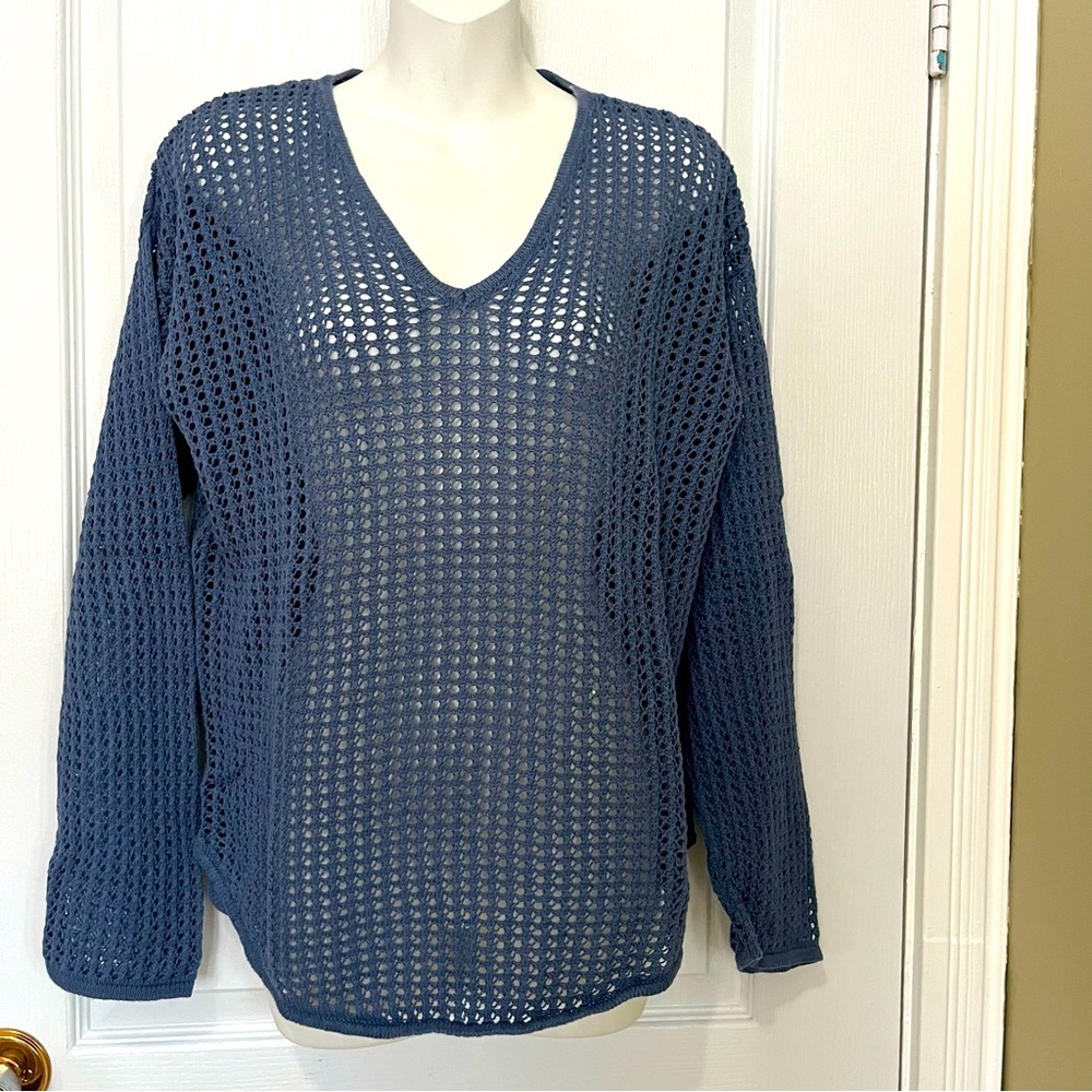 Jeanne Pierre Longsleeves Top Women Crochet Beach Cover up
